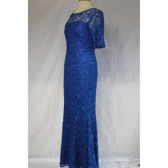 Celavie #2481 Lace Mother Of The Bride Formal Gown-Size L-ROYAL BLUE NEW - Picture 5 of 5